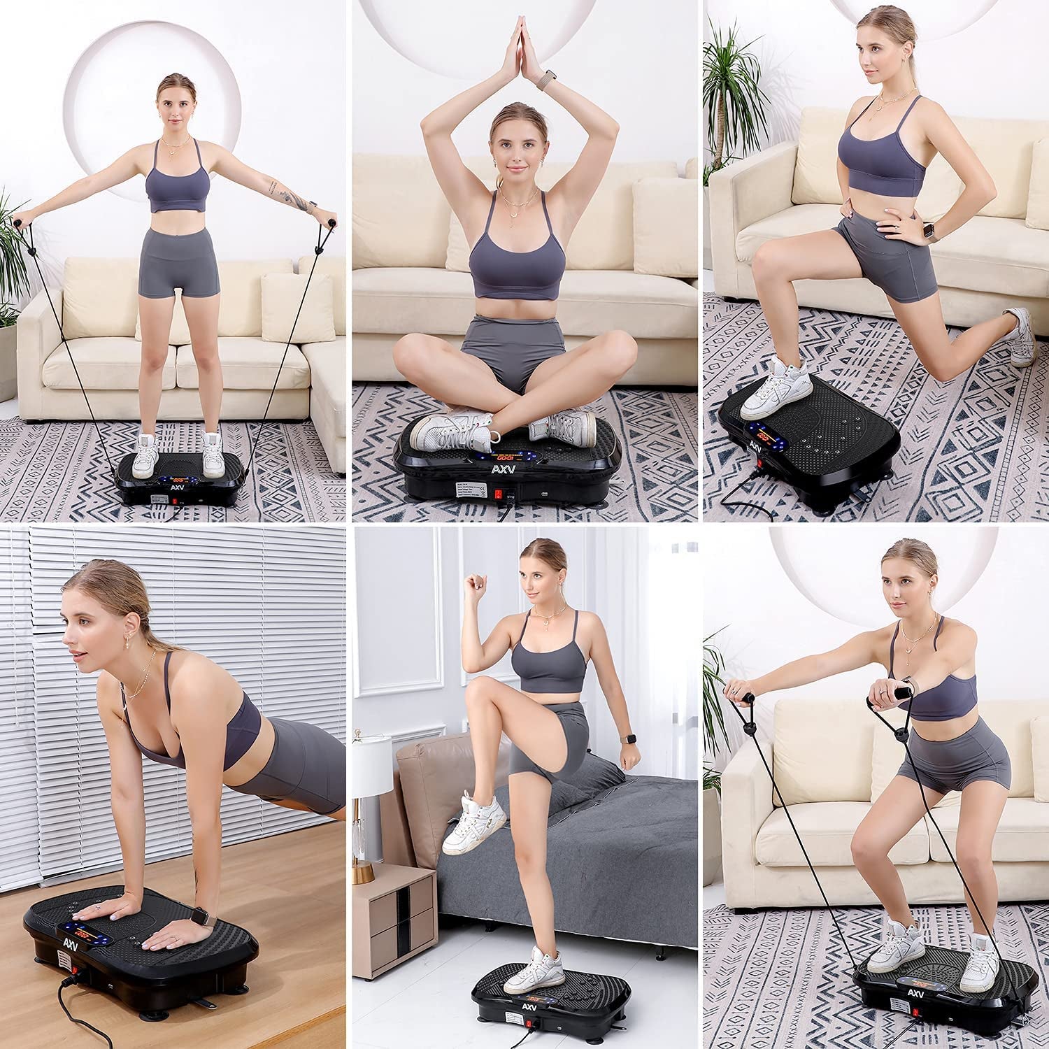 Vibration Plate Exercise Machine Whole Body Workout Vibrate Fitness Platform Lymphatic Drainage Machine for Weight Loss Shaping Toning Wellness Home Gyms Workout